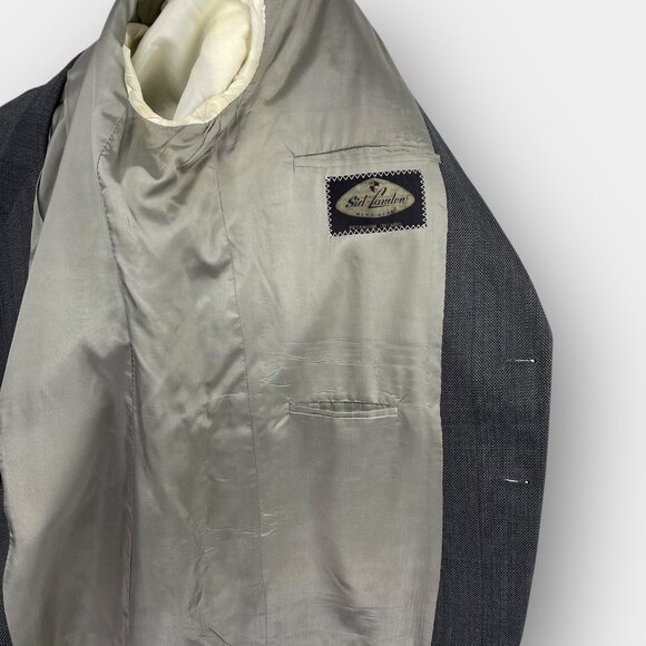 Sid Landen Benchmark Men’s 2‑Piece Gray Wool Suit 44L (Fits 44 Long) 38x31 Pleat - Picture 13 of 16